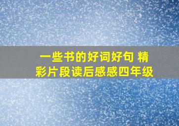 一些书的好词好句 精彩片段读后感感四年级